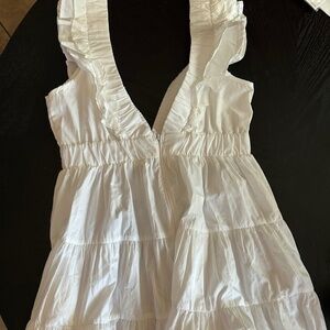 Abercrombie - Deep V Summer White Mini Dress